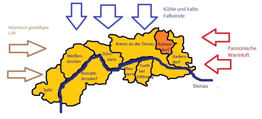 Klimakarte Anbaugebiet Wachauer Marille